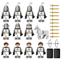 Miniatyrbillede 2 af 5: Ridder Militær Mini Figurer Sæt, middelalder ridder hær legetøj, hær action figur, samlerobjekt gave til børn fans