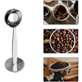Miniatyrbillede 7 af 7: 2-i-1 Kaffeskefulde, 304 Rustfrit Stål Spiseskefuld Måleske, med Presset Bund til Kaffebønne Presning Kaffeformalingspresning (Sølv 15ml)