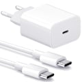 Miniatyrbilde 1 av 3: Lader for iPhone - Hurtiglader - Adapter + Kabel 20W USB-C Hvit 3-pakning iPhone 10-Pack iPhone