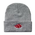 Vinter mjuk stickad mössa anime Naruto Akatsuki organisation röd molnbroderi mössa grå