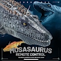 Pikkukuva 2 / 5: OBEST 2.4GHz Kauko-ohjattava Mosasaurus-vene lapsille, RC Hai-veneet Vesisuihkuallas ja Järvilelu, RC Sähköinen Hai-dinosaurus, 2 akkua