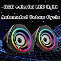Miniatyrbild 2 av 5: Datorhögtalare PC Skrivbordsdator Laptop Högtalare RGB-ljus USB-driven Volymkontroll för PC/Laptops/Skrivbordsdatorer