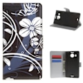 Pikkukuva 1 / 5: Plånboksfodral Microsoft Lumia 950 XL - Svart med Blommor