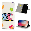Miniatyrbild 1 av 6: Plånboksfodral Apple iPhone XR - Ugglor & Blommor