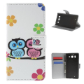 Pikkukuva 1 / 5: Plånboksfodral Microsoft Lumia 950 - Ugglor & Blommor