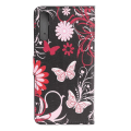 Pikkukuva 3 / 6: Plånboksfodral Samsung Galaxy A70 - Svart med Fjärilar