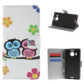 Pikkukuva 1 / 6: Plånboksfodral Microsoft Lumia 950 XL - Ugglor & Blommor