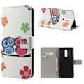 Pikkukuva 1 / 8: Plånboksfodral Nokia 8 - Ugglor & Blommor