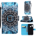 Miniatyrbild 1 av 4: Plånboksfodral Samsung Galaxy A40 – Blå Mandala