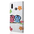 Pikkukuva 6 / 6: Plånboksfodral Huawei P20 Lite - Ugglor & Blommor