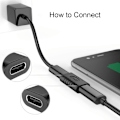 Miniatyrbild 5 av 5: 2 st USB-C-kopplingar, Typ C hona till hona-adapter, USB-C USB 3