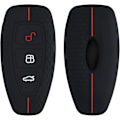Miniatyrbild 2 av 5: Svart-Röd Bilnyckel Fodral Kompatibel med Ford Keyless Go 3-Knapps S