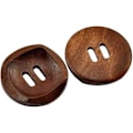 Miniatyrbilde 3 av 5: #25 Runde Brune Treknapper 30mm med 2 Hull (30mm-25Stk)#