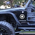 Miniatyrbillede 3 af 5: #Reflekterende Pentagram Brændstoftank Bilsticker, Stjerne Bilsticker, 4x#