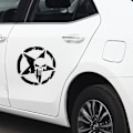 Miniatyrbillede 1 af 2: #Punisher Skull Bilsticker Skull Pentagram Bilsticker Pakke 2 stk#