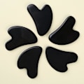Miniatyrbilde 1 av 5: #Gua Sha Manuell Massasjeverktøy Skrape, Naturlig Stein Svart Obsidian#