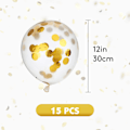Miniatyrbillede 1 af 5: Fødselsdagspynt Guld Balloner, Fødselsdag Balloner, 15 Styk
