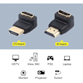 Miniatyrbilde 5 av 5: #2-pak HDMI-adapter 90 grader og 270 grader rett vinkel hann til#