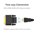 Miniatyrbilde 4 av 4: DVI til HDMI-adapter, 1080P Full HD, 2-pakning, Svart