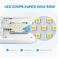 Pikkukuva 3 / 5: 12 V LED RV kattovalo 280 lm kattolamppu sisävalaistus asuntovaunuun matkailuautoon kytkimellä (2 kpl)