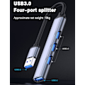 Pikkukuva 1 / 5: USB-keskitin 4-in-1 USB-monitoimiliitäntäadapteri 1 USB 3.0 -portin USB-keskittimellä