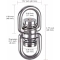 Miniatyrbillede 5 af 5: #1 stk rustfrit stål drejeskive, 360° roterende ophængningstilbehør#