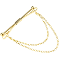 Miniatyrbillede 2 af 5: #Mænd Dreng Skjorte Krage Clip Bar Brosche Guld Kæde Slips Nål 6cm Del#