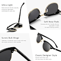 Pikkukuva 3 / 5: Retro Round Semi Rimless Polarisoivat Aurinkolasit UV-Suojalla