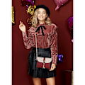 Miniatyrbild 5 av 5: Liten crossbody-väska (svart) med hjortberlock, PU-läder kors
