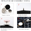 Miniatyrbilde 4 av 5: 10 stk Jeansknapper, 17mm Avtakbare Metall DIY-knapper, Justerbar