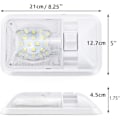 Pikkukuva 2 / 5: 12 V LED RV kattovalo 280 lm kattolamppu sisävalaistus asuntovaunuun matkailuautoon kytkimellä (2 kpl)