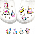 Miniatyrbillede 1 af 5: #10 Stykker 3D Clog-Sandaler Pynt (Enhjørning), Sko Charms, Søde Sko#