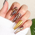 Miniatyrbilde 4 av 5: #24 stk Butterfly Lange Kunstige Negler, Pene Medium Ballerina Stick On