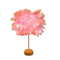 Miniatyrbild 1 av 4: DIY Fjäderbordslampa Trä Fjäderskärm LED Bröllopsdekorationslampa (C)
