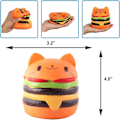 Miniatyrbilde 4 av 5: #3 Pakk Hamburger Katt Myke Lekefigurer 3D Squishy Lekefigurer Stressavlastning Klem#