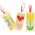 Miniatyrbillede 3 af 5: #Træ Korssting Bogmærke Sæt, 5 Pak Broderi Starter Sæt#