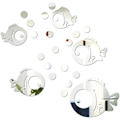 Miniatyrbillede 2 af 5: 3D Fisk og Bobler Akryl Vægsticker Spejl Stickers til Seng