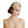 Miniatyrbillede 2 af 5: 1920'er Gatsby Fjerhovedbånd Fjerkrone Gatsby Flapper Tilbehør