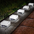 Pikkukuva 3 / 5: 4 kpl aurinkotiilivalo, himmeä lasinen jääkuutio aurinkopolkuvalo 4 LED, maahan upotettavat haudatut maisemavalot G:lle