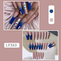 Miniatyrbillede 2 af 5: #24 stk Lange To-Tone Falske Negle, Søde Medium Ballerina Stick On N#
