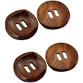 Pikkukuva 4 / 5: #25 Pyöreät Ruskeat Puunappulat 30mm 2 Reikää (30mm-25Kpl)#