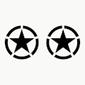 Miniatyrbillede 2 af 5: (Sort, 20 Cm) Off Road Stickers Stjerner Militær US Army Forskellige
