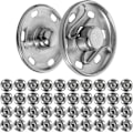 Miniatyrbilde 2 av 5: Sy-på trykknapper, ? 12 mm, 20 par i sølv, Spenne for klær