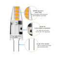 Pikkukuva 3 / 3: 5 kpl G4 LED-lamppuja, lämmin valkoinen 3000K ei-himmennettävä AC/DC 12V 8 LED (vastaa G4 halogeenia)
