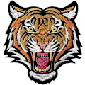 Miniatyrbild 2 av 5: Taktisk Rytande Tigerhuvud Broderad Patch, Djurbroderi