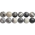 Miniatyrbillede 2 af 5: #SKYBEADS Sorte Aarede Naturlige Picasso Jaspis Perler til Smykker Ma#