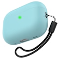 Miniatyrbillede 5 af 5: Lyseblå silikoneetui kompatibelt med Airpods 2, beskyttende C