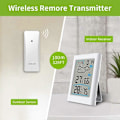 Miniatyrbild 5 av 5: Digital trådlös väderstation inomhus utomhus termometer med utomhustemperatursensor och luftfuktighet