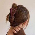 Miniatyrbillede 3 af 5: Sæt af 3 Matte Franske Hårklemmer Sort Plastik Anti-Slip Trekant