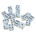 Miniatyrbillede 3 af 5: #10 stk. 16 mm Akryl Terninger Sort/Hvid 6-sidet Casino Poker Spil Bar#